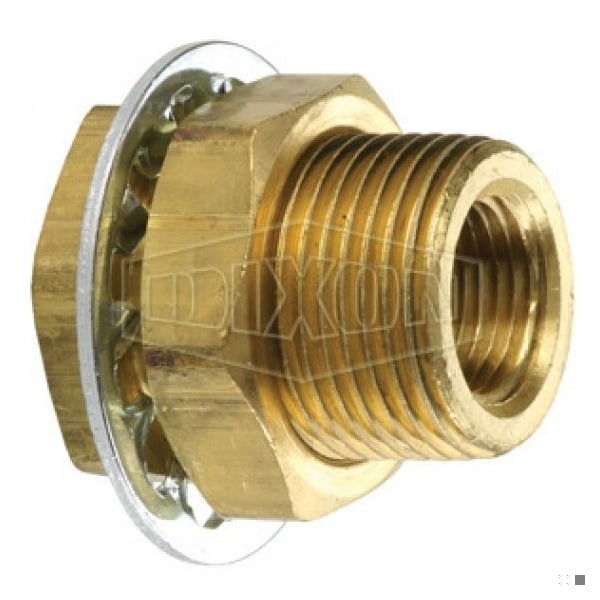 The Right Connection Bulkhead Anchor Coupling, 1/2 in x 1-1/8-14 Nominal, FNPT x MUNS End Style, Bra